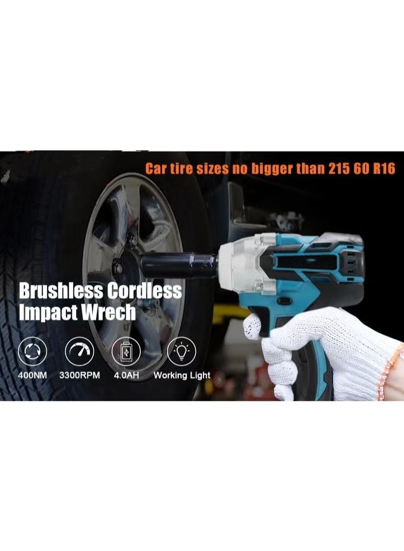 كيو زد مفتاح القوة! مجموعة مفاتيح ربط صدمية ليثيوم أيون بدون فرشاة من QZ، 98 فولت، أداء عزم دوران عالي، مزودة ببطاريتين سعة 4.0 أمبير/ساعة، تُحسّن كفاءة عملك على الفور. - Image 4