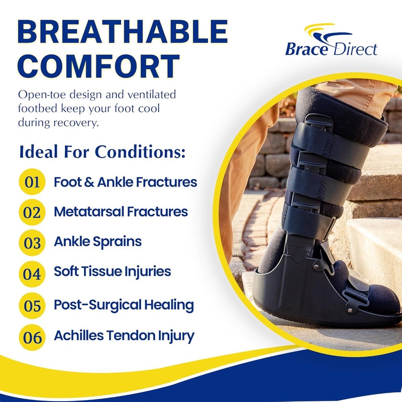 Brace Direct CAM Walker Boot - Tall Orthopedic Walking Boot for Fracture, Sprained Ankle, and Injury Recovery (X-Large - US Shoe Size Men 13+ / Women 14+) - Image 2