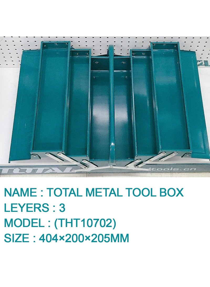 3 Leyar Metal Tool Box Organizer - Durable Garage Tool Case, 404x200x205mm - Ideal for Home, Company and Workshop