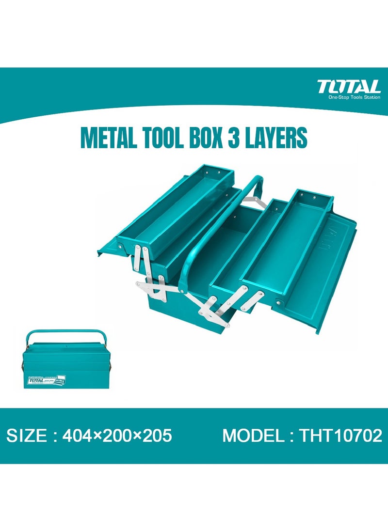 3 Leyar Metal Tool Box Organizer - Durable Garage Tool Case, 404x200x205mm - Ideal for Home, Company and Workshop