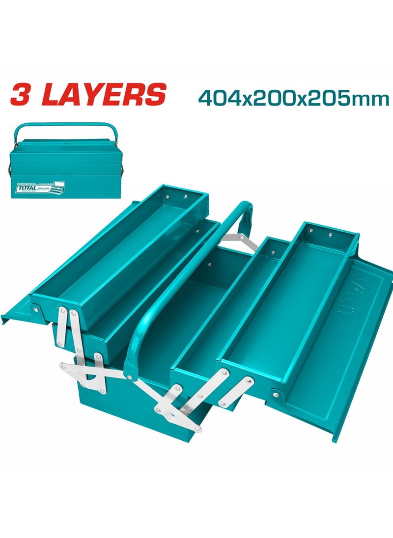 3 Leyar Metal Tool Box Organizer - Durable Garage Tool Case, 404x200x205mm - Ideal for Home, Company and Workshop