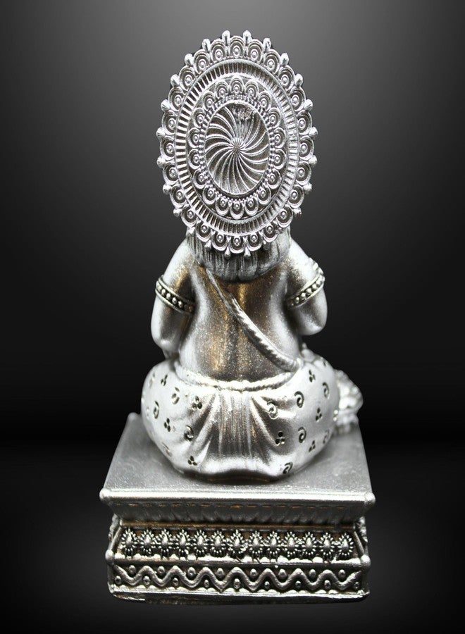 NEEANN Lord Kuber Statue - 4.5” Polystone Idol for Wealth & Prosperity | Vastu Lord Kuberan Murti in Antique Silver Colour for Home, Office, Temple | Sarvahna, Dhanadaya, Kuvera - Image 5