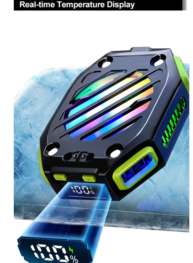 X111 مروحة تبريد مغناطيسية للهاتف المحمول للألعاب | بطارية قابلة لإعادة الشحن 1800 مللي أمبير | إضاءة RGB LED وتبريد شبه موصل | مبرد هاتف محمول لأجهزة iPhone و Android - Image 2