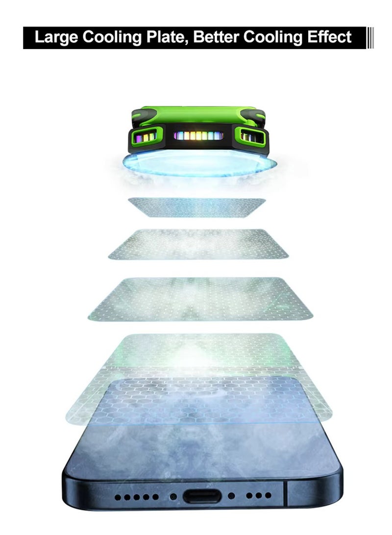 X111 مروحة تبريد مغناطيسية للهاتف المحمول للألعاب | بطارية قابلة لإعادة الشحن 1800 مللي أمبير | إضاءة RGB LED وتبريد شبه موصل | مبرد هاتف محمول لأجهزة iPhone و Android - Image 5
