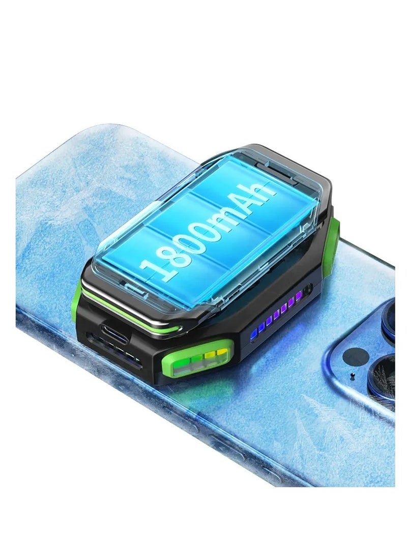 X111 مروحة تبريد مغناطيسية للهاتف المحمول للألعاب | بطارية قابلة لإعادة الشحن 1800 مللي أمبير | إضاءة RGB LED وتبريد شبه موصل | مبرد هاتف محمول لأجهزة iPhone و Android - Image 3