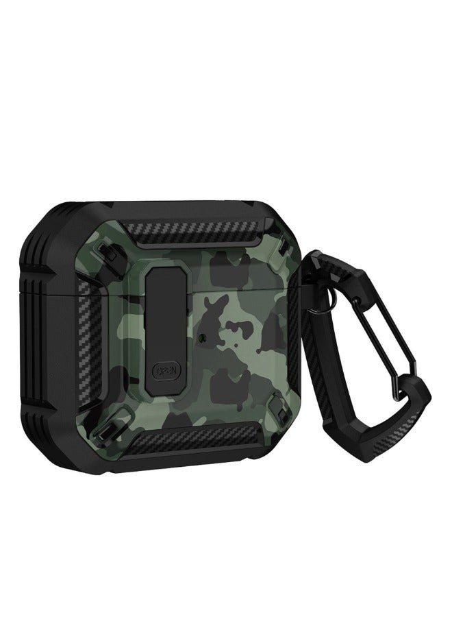 ACLIX Compatible with AirPods Pro 2nd Generation Full Body Rugged Hard Shell Protective Case Cover with Keychain Designed for AirPods Pro 2 2022 Green Army - Image 1