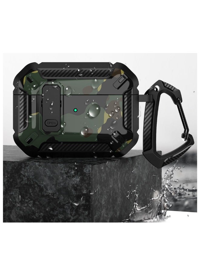 ACLIX Compatible with AirPods Pro 2nd Generation Full Body Rugged Hard Shell Protective Case Cover with Keychain Designed for AirPods Pro 2 2022 Green Army - Image 2