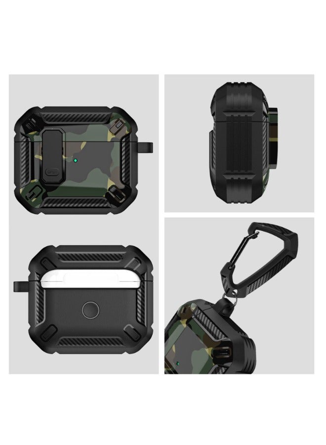 ACLIX Compatible with AirPods Pro 2nd Generation Full Body Rugged Hard Shell Protective Case Cover with Keychain Designed for AirPods Pro 2 2022 Green Army - Image 3