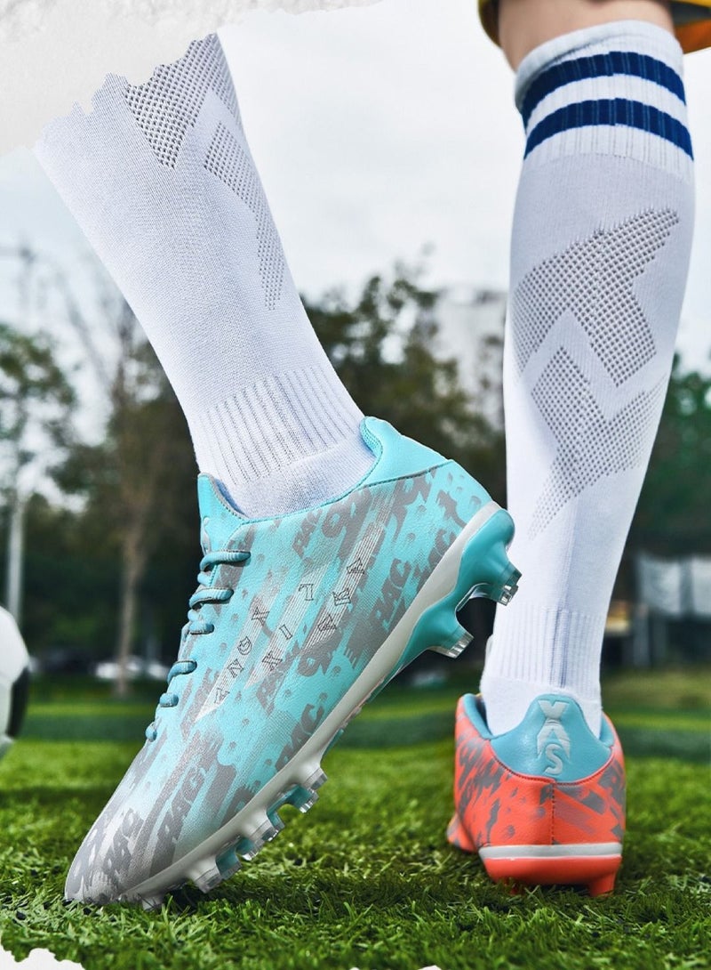 rac Low-Top Cleats Competition Sports Football Shoes Orange/Blue - Image 1