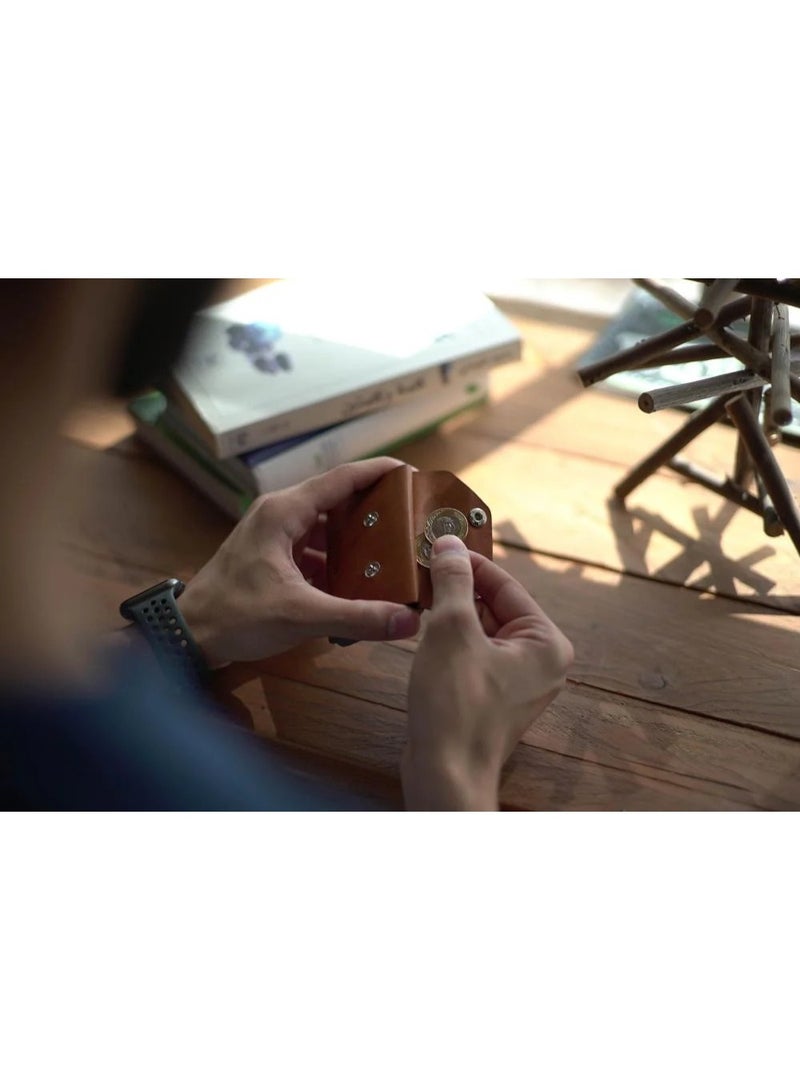 Trove The third edition card wallet in camel and gray color from Troove - Image 4