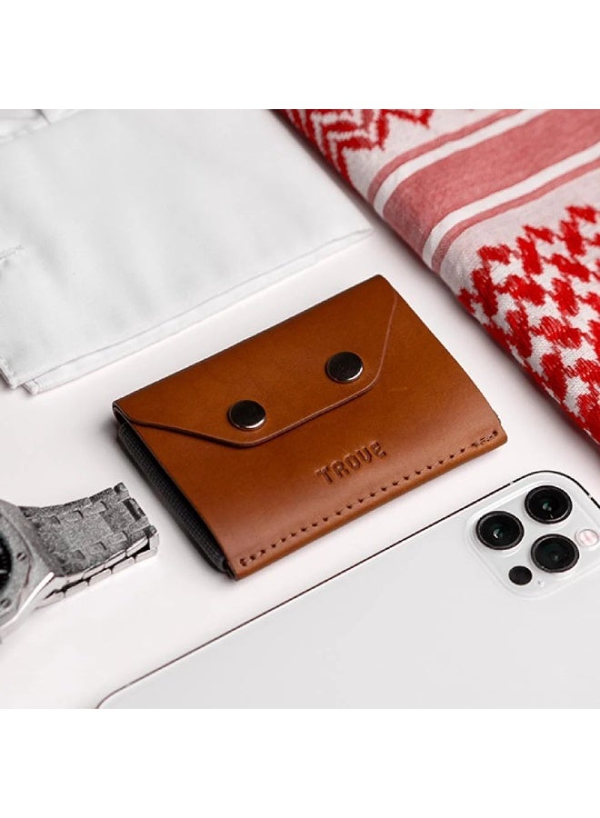 Trove The third edition card wallet in camel and gray color from Troove - Image 5