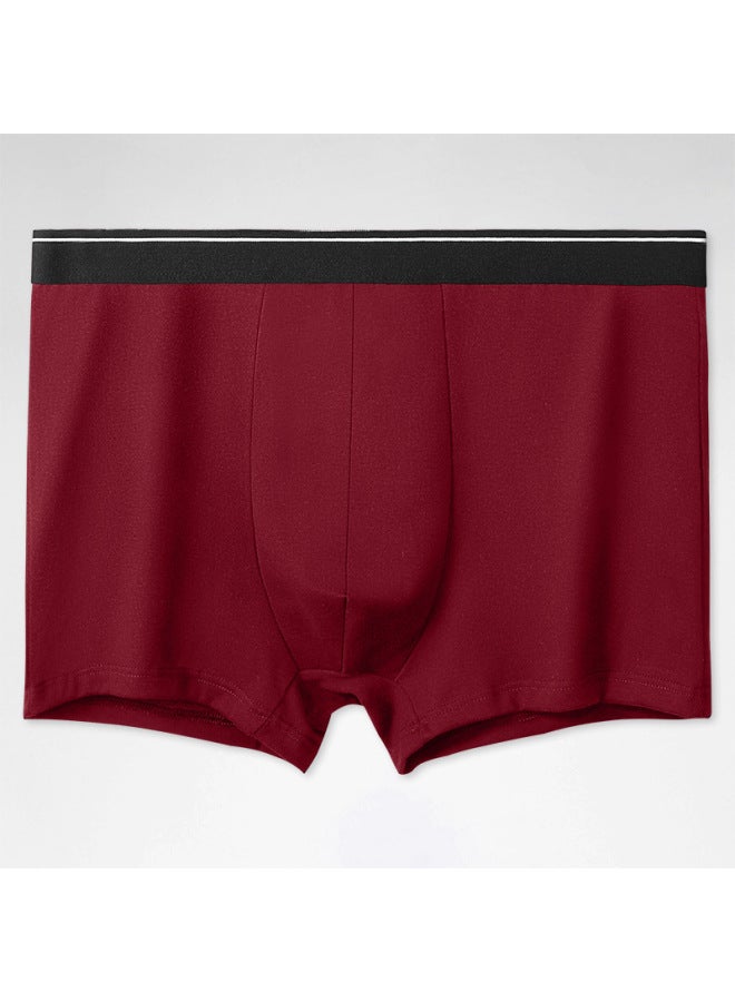 Men's Solid Color Underwear Pure Cotton Breathable Four-corner Trousers Mid-waist Summer Boys Large Size Sports Cotton Boxer Shorts
