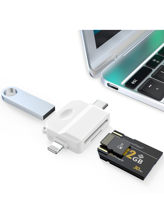 قارئ بطاقات متعدد المنافذ USB لبطاقات الذاكرة لأجهزة الهاتف المحمول أبل وأجهزة الكمبيوتر وبطاقات التخزين للكاميرات SD/TF مع دعم Type-C وOTG - Image 1
