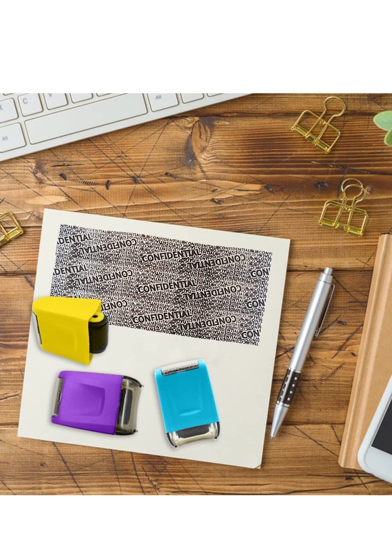 3-Piece Confidential Roller Stamp Set, Smudge-Free Identity Protection Stamps for Secure Information Privacy - Image 3