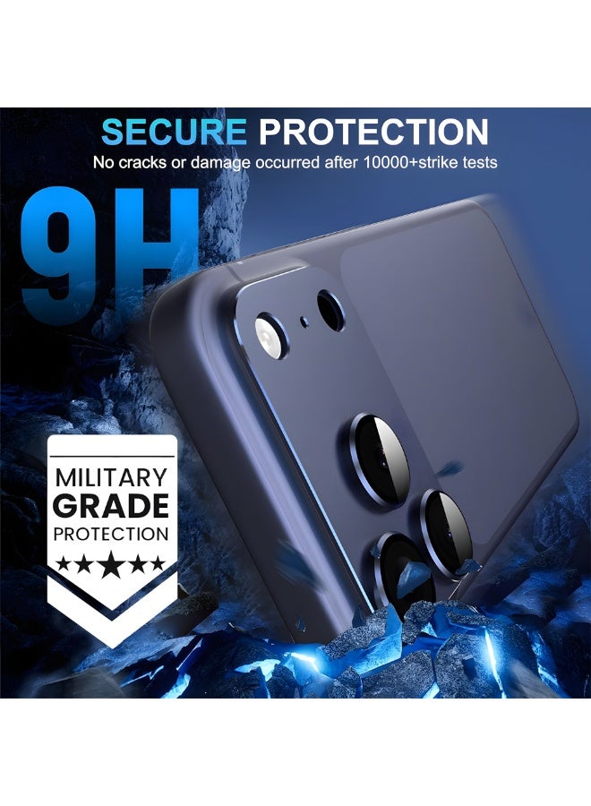 Camera Lens Protector for iPhone 17 Pro Max, Sapphire Glass, 9H Scratch Resistant, HD Clear Camera Protection, Anti Fingerprint, Full Coverage, Easy Install - Deep Blue - Image 2