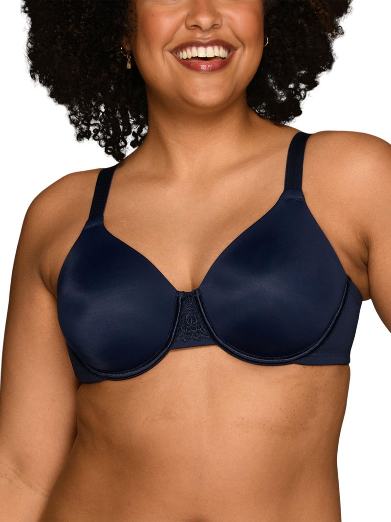 Vanity Fair Women's Beauty Back Smoothing Bra, Minimizes Bust Line up to 1.5", Non Padded Cups up to H, Ghost Navy, 32DD - Image 1