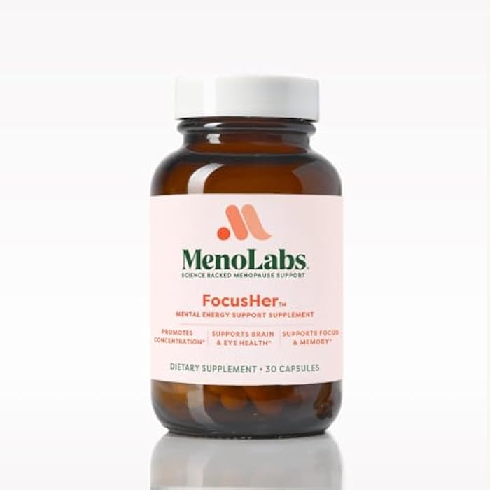 MENOLABS® FocusHer™ Mental Energy Support Supplement – Caffeine-Free Focus, Concentration & Memory – enXtra® & Lutemax 2020® – Menopause, Brain & Eye Health – 30 Capsules, 30-Day Supply - Image 1