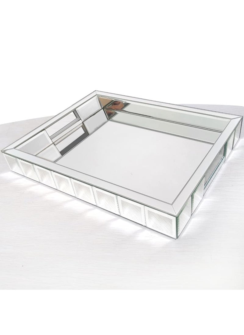 Wocred Wocred Perfume TraySuper Gorgeous Vanity Tray with HandlesJewelry Organizer Decorative Tray for DresserCoffee TableBedroom Ottoman11x15x2 