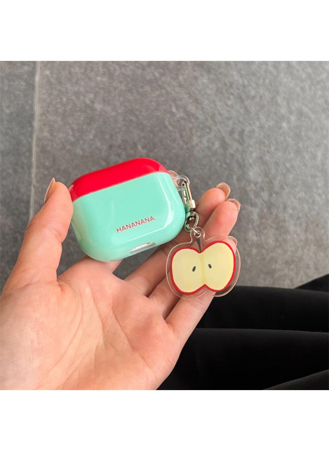 Generic - Ins Small Fresh Contrast Color Green AirpodsPro Earphone Case Suitable For Apple 1/2/3 Generation Wireless Bluetooth Protective Case-Color:Red And Green Contrast For Apple Pendant-Applicable Model:Airpods Pro - Image 1