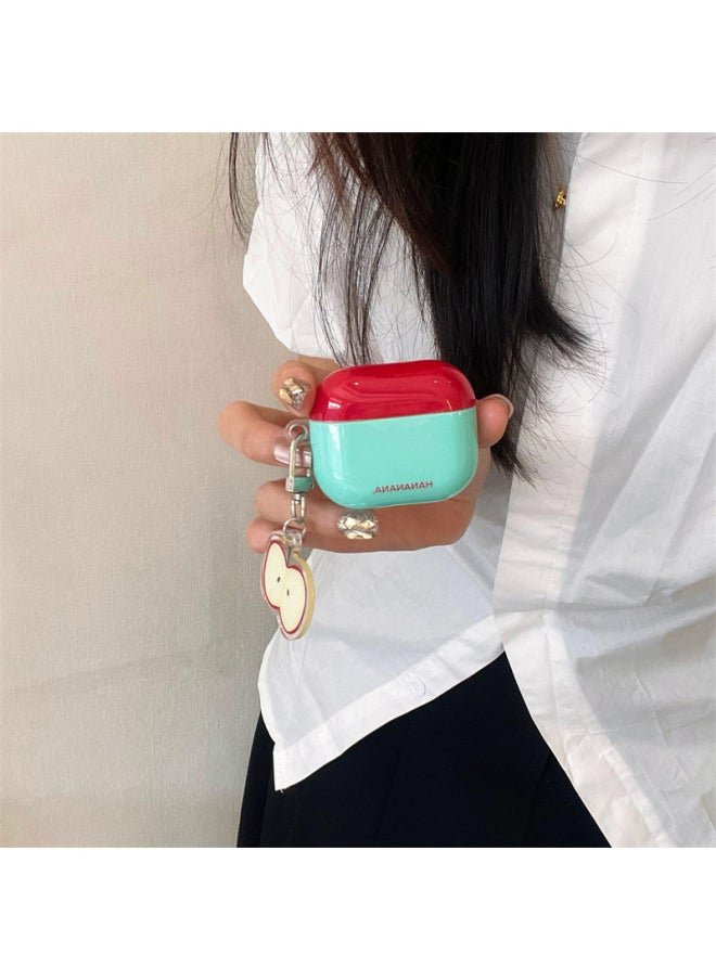 Generic - Ins Small Fresh Contrast Color Green AirpodsPro Earphone Case Suitable For Apple 1/2/3 Generation Wireless Bluetooth Protective Case-Color:Red And Green Contrast For Apple Pendant-Applicable Model:Airpods Pro - Image 1