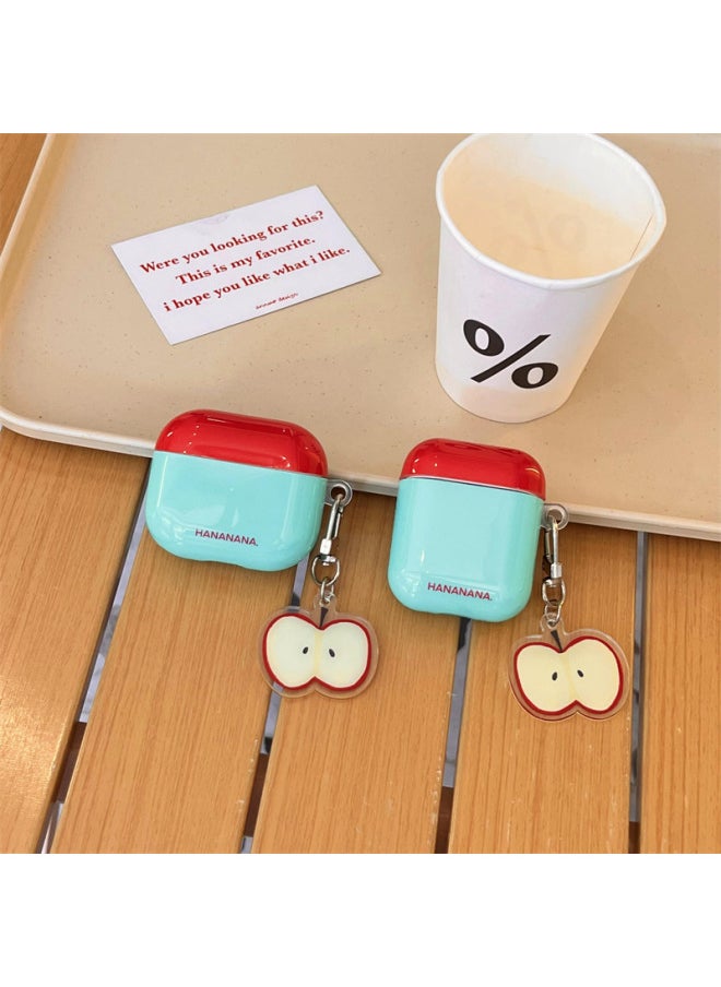 Generic - Ins Small Fresh Contrast Color Green AirpodsPro Earphone Case Suitable For Apple 1/2/3 Generation Wireless Bluetooth Protective Case-Color:Red And Green Contrast For Apple Pendant-Applicable Model:Airpods Pro - Image 1
