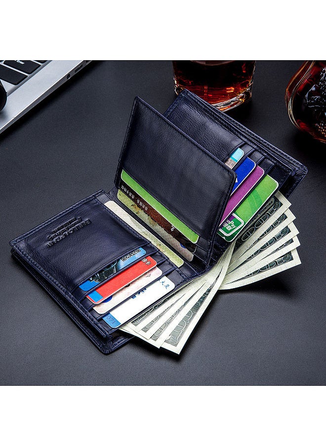 BULLCAPTAIN - Leather Wallet Large Capacity Wallet Credit Card Holder for Men with 15 Card Slots - Image 1