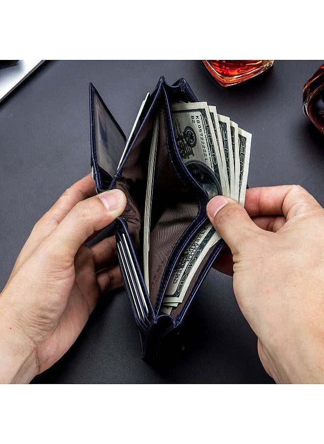 BULLCAPTAIN - Leather Wallet Large Capacity Wallet Credit Card Holder for Men with 15 Card Slots - Image 1