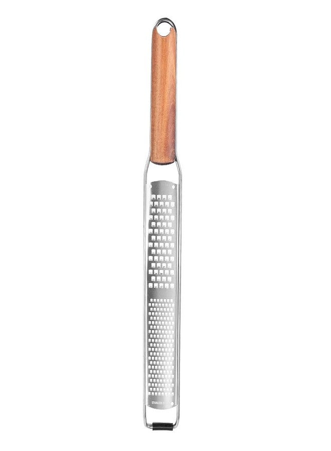 Lemon Zester & Cheese Grater Combo - Stainless Steel Grater for Parmesan, Wood Handle, Garlic, Ginger, Chocolate & Fruits - Perfect for Baking, Cooking & Garnishing (DUAL DESIGN)