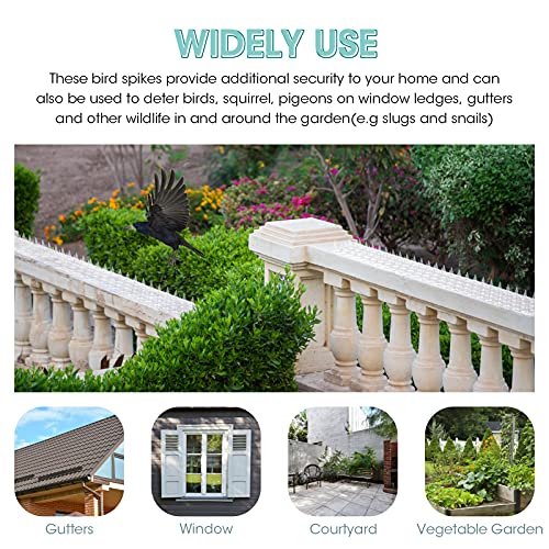 Touri 24 Pack Clear Transparent PVC Bird Spike Strips for Outside Fences and Roofs to Keep Birds, Pigeons, Cats, Squirrels, Raccoons Away and Keep Birds from Building Nest - Image 4