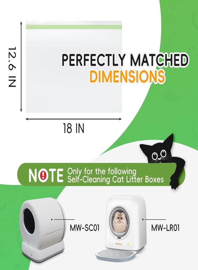 JUKAMO 60 Pack Cat Litter Box Liners for Meo Want SC01, MW-SC02, MW-LR01,1.5 Mil Thick Drawstring Heavy Duty Leak-proof Disposable Smart Self-Cleaning Litter Box Robot Waste Drawer Trash Bags 18" x 12.6" - Image 3