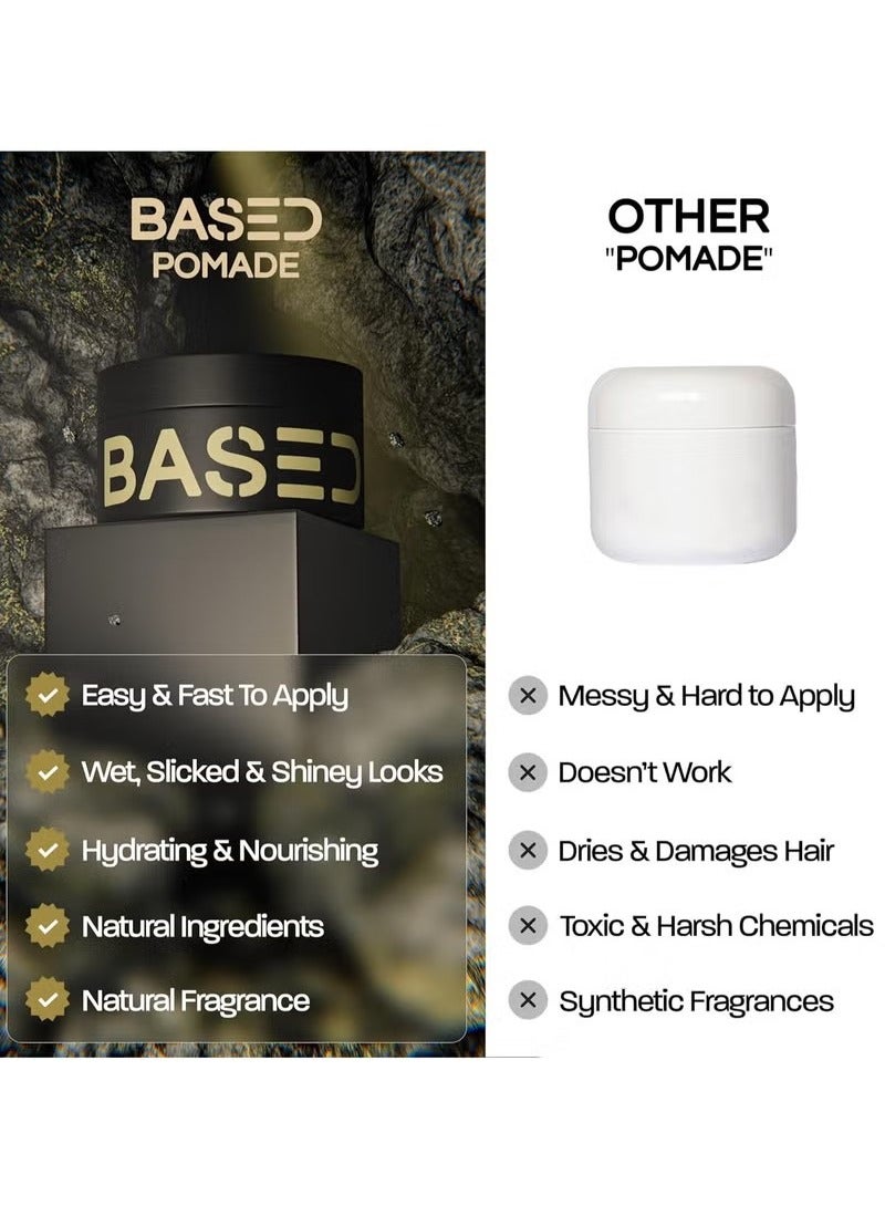 Based Pomade for Men, Quality Hair Care with Medium Hold, Natural Shine & Fragrance, Easy to Apply & Great for All Hair Types, Hydrating and Nourishing Pomade (2.5 Oz Pack of 1) - Image 3