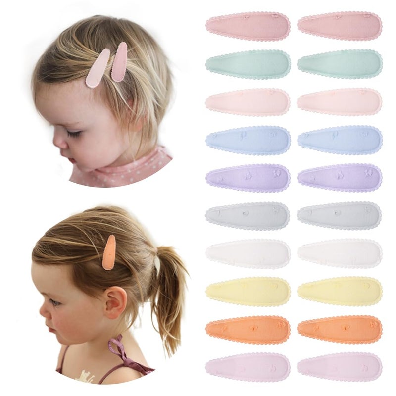 Yanwenx 40 Pcs Girl Hair Clips Floral Print Toddler Hair Clips Non Slip Wrapped Snap Hairpins for Kids Barrettes Hair Accessories for Baby Toddler GirlsPink