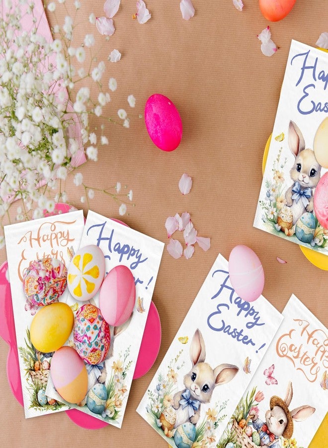WorldBazaar Easter Paper Napkins Bunny 100Pcs Paper Towels Double-Sided Watercolor Disposable Guest Napkin for Dinner Bathroom Easter Party Decorations - Image 4