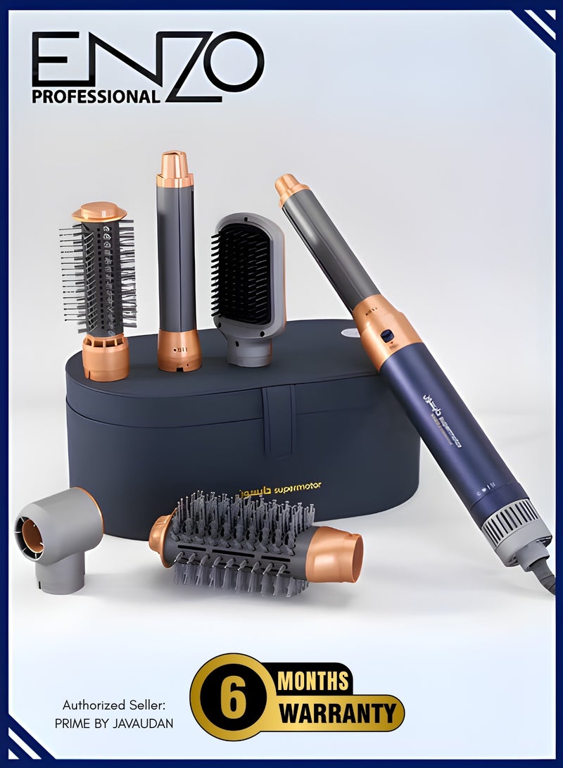 ENZO EN-4133 6-in-1 Electric Hair Styling Tool – Hair Straightener, Curler, Hot Air Brush & One-Step Dryer with Ionic Technology for Salon-Quality Styling at Home - Image 1
