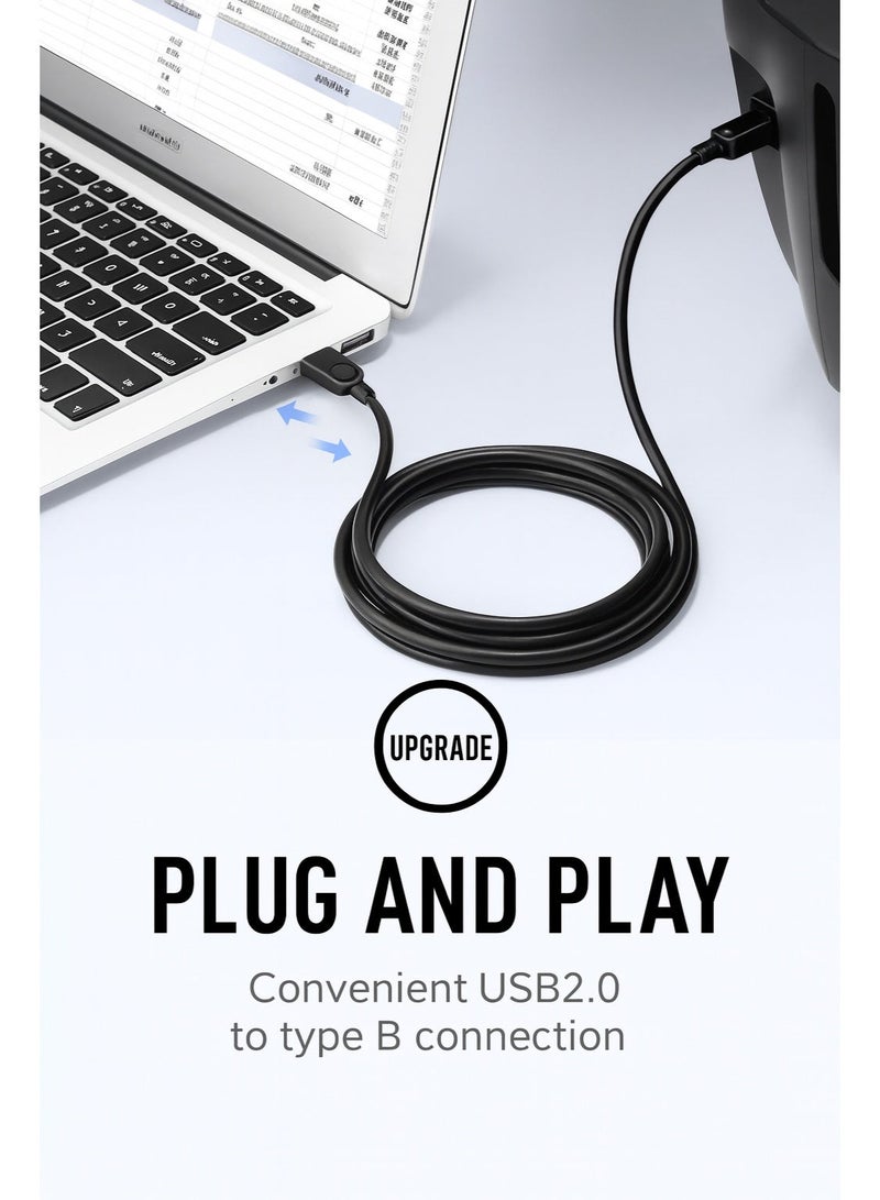 كيبل طابعة USB إلى USB-B بطول 10 متر - كابل نقل بيانات عالي السرعة للطابعات والماسحات الضوئية - Image 4