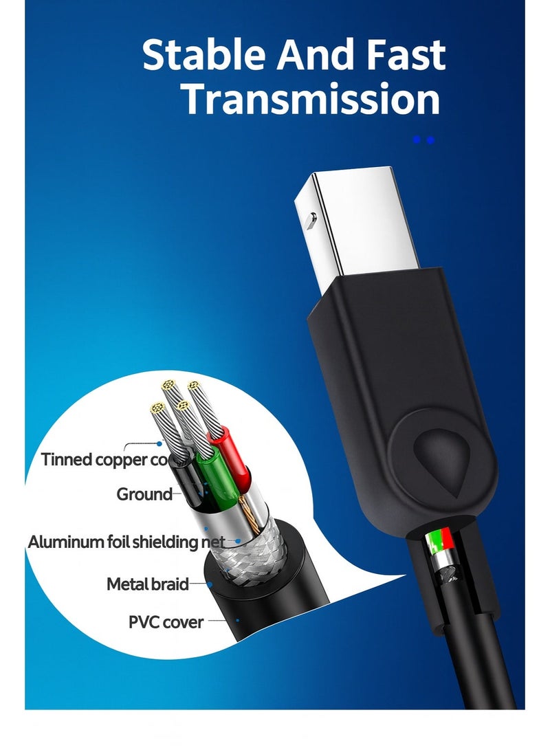 كيبل طابعة USB إلى USB-B بطول 10 متر - كابل نقل بيانات عالي السرعة للطابعات والماسحات الضوئية - Image 5