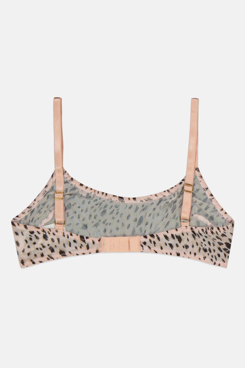 ASOS Women Non Padded Animal Print Mesh Bra, Pink - Image 2
