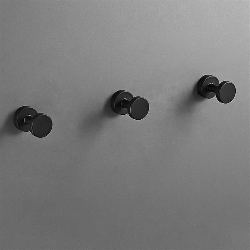Type 1 Black 3 Pack Wall Mounted Aluminium Alloy Towel Hook Coat Rack For Bathroom Kitchen - Image 2