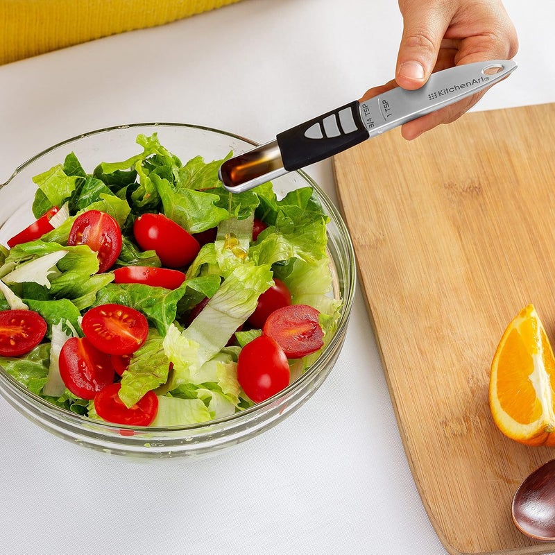 kitchen art Stainless Steel Pro Sliding Adjust-A-Tablespoon and Teaspoon, Adjustable Measuring Spoon Set - Image 5
