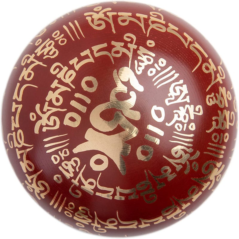 HIMALAYAN BAZAAR Tibetan Singing Bowl Set - Easy To Play for Beginners - Authentic Handcrafted Mindfulness Meditation Holistic Sound 7 Chakra Healing Gift by Himalayan Bazaar (Crimson) - Image 5
