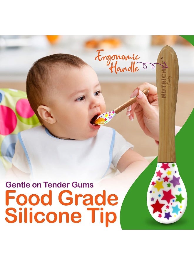 NutriChef Round Bamboo Baby Plate, Star Set with Cup - Image 4