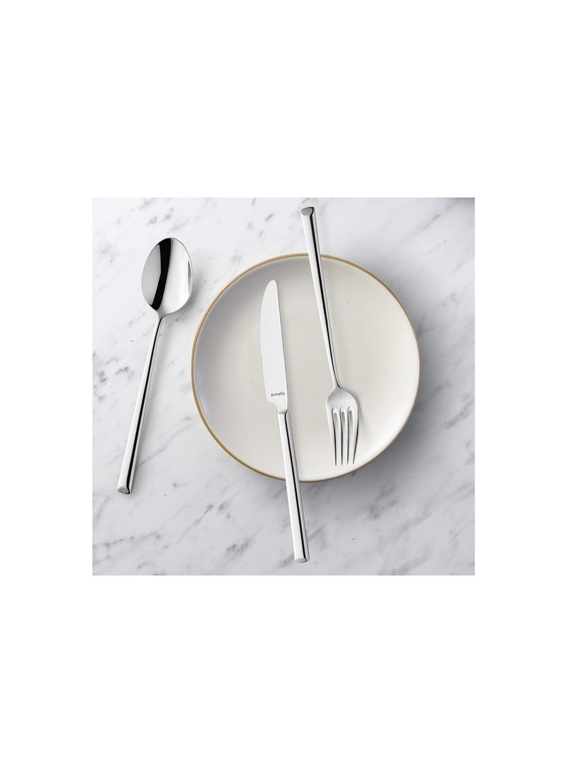 Amefa Metropole Soup Spoon 19cm Premium 18/10 Stainless Steel Silver Finish | Set Of 12 | Long Slim Handle with Sloping Base | High Gloss Polished Cutlery from Amefa Premiere Range | Durable Chrome Nickel Steel | Dishwasher Safe Soup Spoon for Home Dining, Restaurants, Hotels & Catering | Elegant Modern Design Inspired by Urban Architecture | Professional Quality European Cutlery with Rigorous Quality Control | Ideal for Soups, Broths, Stews & Daily Table Use | Single Piece Silver Soup Spoon - Image 3