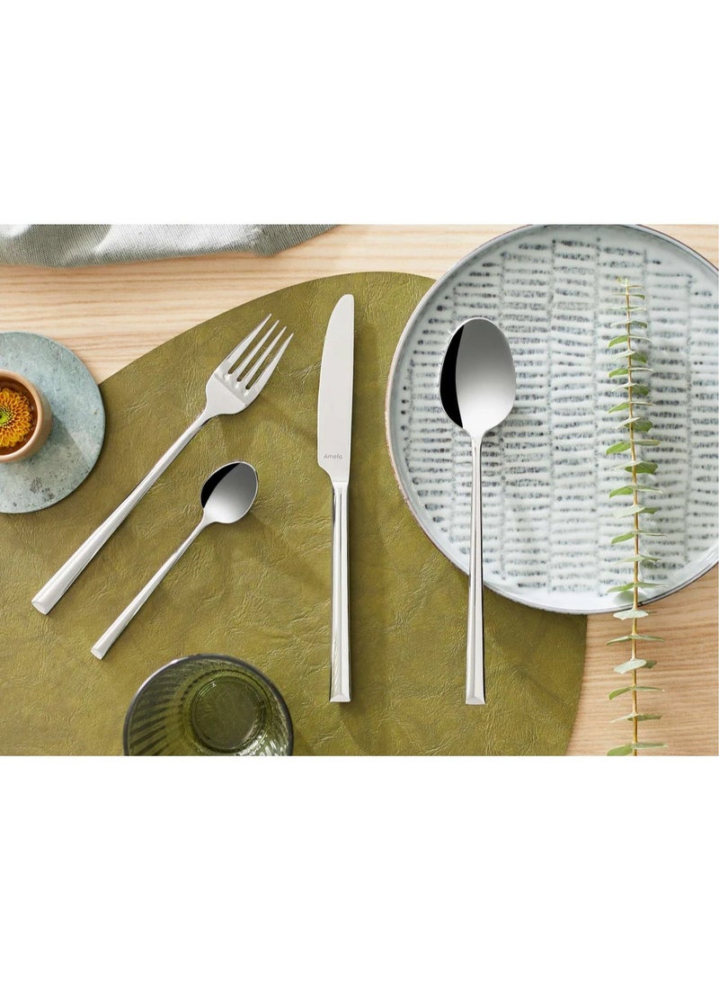 Amefa Metropole Soup Spoon 19cm Premium 18/10 Stainless Steel Silver Finish | Set Of 12 | Long Slim Handle with Sloping Base | High Gloss Polished Cutlery from Amefa Premiere Range | Durable Chrome Nickel Steel | Dishwasher Safe Soup Spoon for Home Dining, Restaurants, Hotels & Catering | Elegant Modern Design Inspired by Urban Architecture | Professional Quality European Cutlery with Rigorous Quality Control | Ideal for Soups, Broths, Stews & Daily Table Use | Single Piece Silver Soup Spoon - Image 2