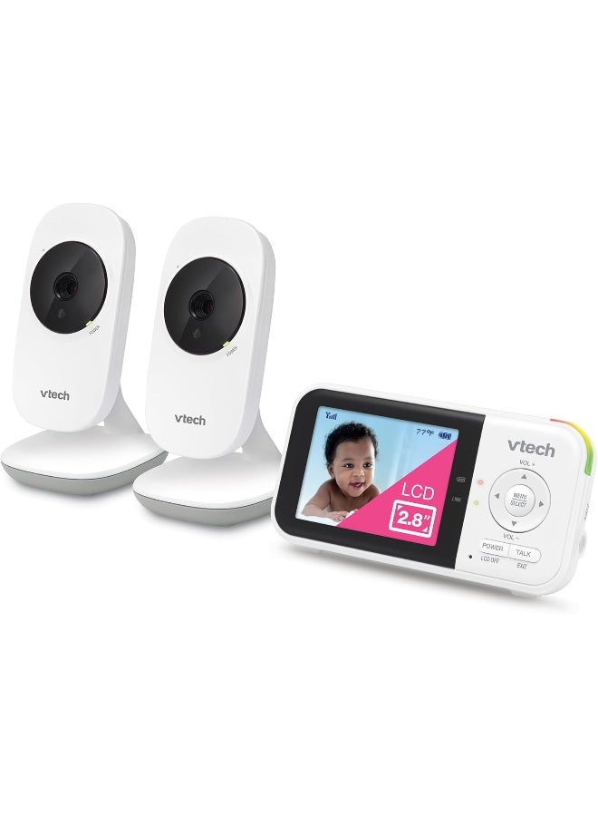 VTech VM819-2 Baby Monitor, 2.8†Screen, 2 Cameras, 1000ft Range, Night Vision, 2-Way Audio, Temperature Sensor, Lullabies, Secured Transmission No WiFi