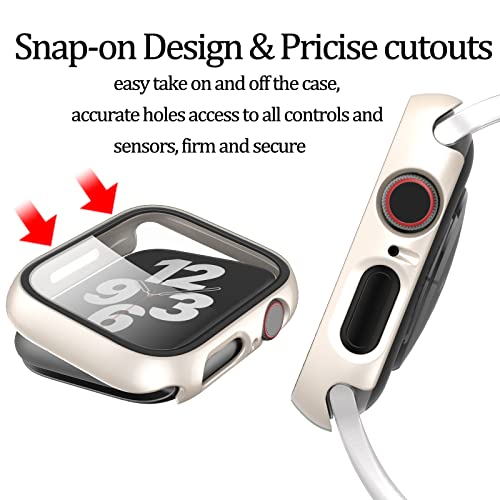 HASDON [12 Pack] Case Compatible with Apple Watch Series 9 8 7 41mm with Tempered Glass Screen Protector, Full Coverage Bumper Hard PC Protective Cover for iWatch Series 9/8/7 41mm Accessories - Image 4