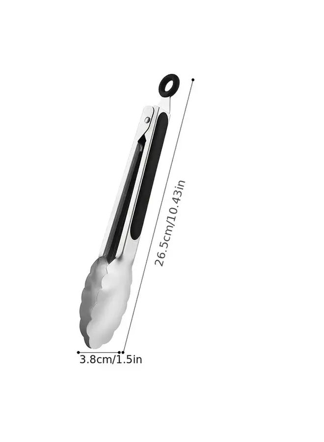 Heavy Duty Stainless Steel Kitchen Tongs Model Red S Heat Resistant Locking Ergonomic Handle - Image 3