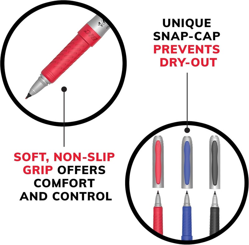 BIC Intensity Black Permanent Markers, Ultra Fine Point, 12-Count Pack of Black Markers With Non-Slip Grip for Comfort and Control - Image 2