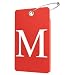 Gostwo 2 Pack Luggage Tags for Suitcases 26 Initial Letter Travel Luggage Baggage Identification Labels ID Tag Fully Bendable Tags with Stainless Steel Loop Red Letter M - Image 2