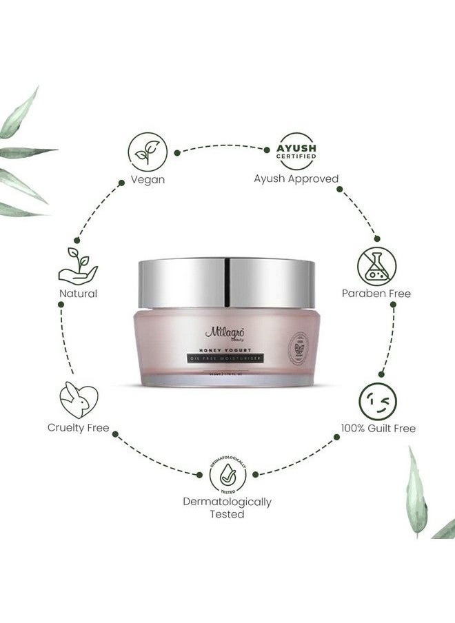 Milagro Beauty Honey Yogurt Moisturizer Lightweight Deep Hydrating Nonclogging Oilfree Antiageing Formula With Goodness Of Shea Butter & Aloe Vera (50G)  - Image 5