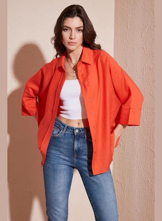 ليلا قميص ليلى صيفي واسع بأكمام ثلاثة أرباع للنساء